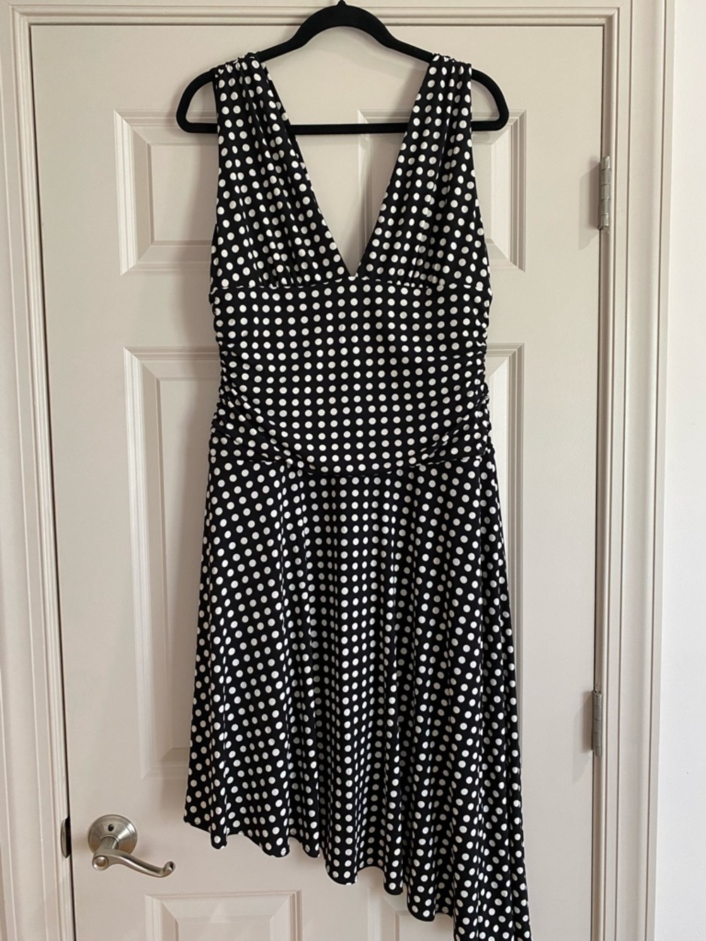 Abercrombie & Fitch Black and White Polka Dot Asymmetrical Dress